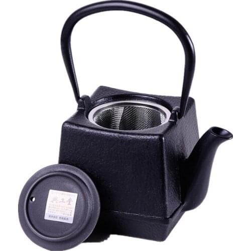 Hot Square Cast Iron Tea pot Set Japanese Teapot Kettle With Metal Net Filter 750ML Kung Fu Tea Infusers Authentic