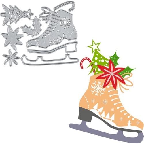 InLoveArts Skate Dies Christmas Dies Tree Metal Cutting Dies Scrapbooking for Card Making DIY Embossing Cuts Craft Letter Dies