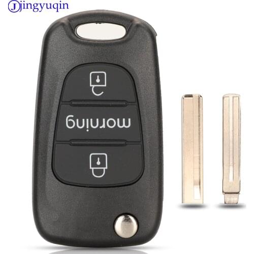 Jingyuqin Remote Car Folding Key Case Cover Shell Fob for Kia Rio 3 Picanto Ceed Cerato Sportage K2 K3 K5 Soul Hyundai Morning