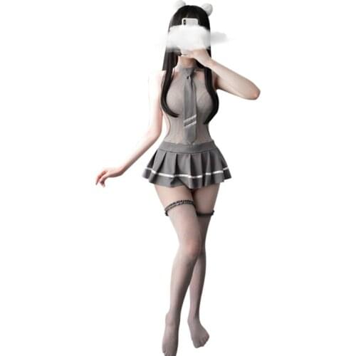 K3NF Erotic Lingerie Anime Cheer Learder Cosplay Sexy School Girls Costumes Bodysuit Mini Skirt Tie for Girls Sailor Outfits