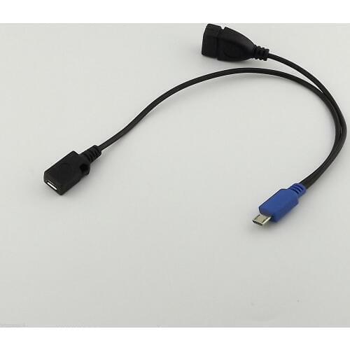 1pcs Micro USB Host OTG Y Hub Cable HDD Extra Power Charge Supply for Galaxy Note 3 4