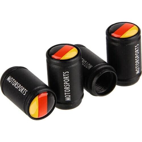4pcs/lot Universal Motorcycle Bike Trcuk Car Tire Wheel Valve Caps German Sport Flag Tyre Air Valve Stem Dust Caps Accessories
