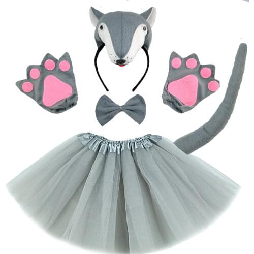 Adult Child Animal Fox Wolf Cosplay Costume Props for Birthday Party Carnival Halloween Christmas - Headband Tail Tie Skirt Paw