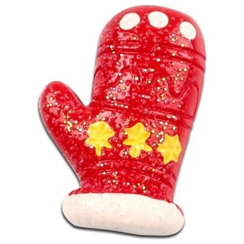 LF 10Pcs Resin Christmas Glove Patch Decoration Crafts Flatback Cabochon Embellishments For Scrapbooking Diy Accessories