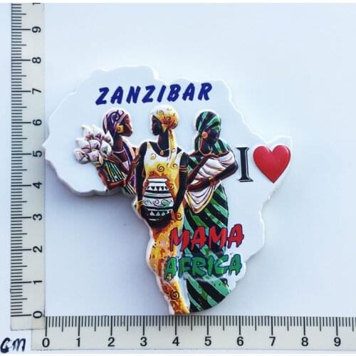 Mama Africa Tanzania)Fridge Magnet Creative Travel Commemorate Crafts Ornaments Magnetism Resin Material Refrigerator Stickers