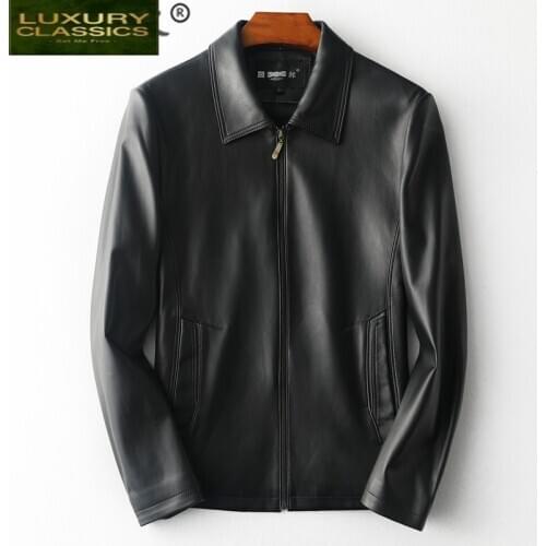 Jacket 100% Genuine Leather Men Casual Business Natural Sheepskin Coat Man Fashion Spring Winter Real Leather Jacket 1566
