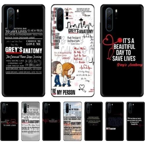 Greys Anatomy Quotes TV Series Soft Phone Cover For Huawei P9 P10 P20 P30 Pro Lite smart Mate 10 Lite 20 Y5 Y6 Y7 2018 2019