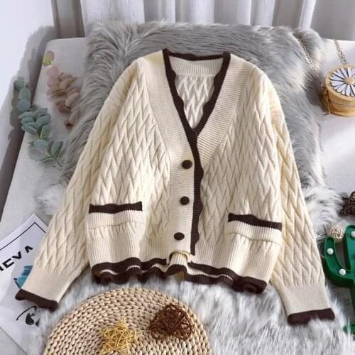 Soft and waxy short knitted cardigan womens 2021 spring and autumn new Korean fashion loose casual small fresh sweater jacket