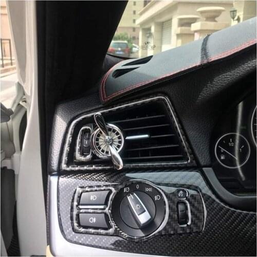 Carbon Fiber Interior Headlight Switch Button Cover Trim Car Sticker Accessories for Left Hand Drive BMW 5 F10 F07 F01 F25 F26