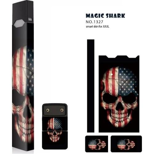 Magic Shark 2021 Hot 2.5D smart skin skull for JUUL Wraps Stickers Cases Cover Sleeve Protective Stickers for Juul