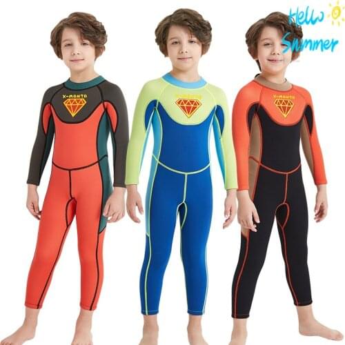 2.5mm Boy Neoprene Wetsuit Keep Warm Spearfishing Diving Suit Children Surf Wet Suits X-MAN Swimming Suit for Boys