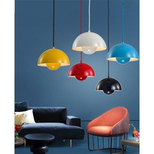 Nordic Colorful Metal Pendant Light Modern E27 Newest Hanging Lamp for Living Room Kitchen Home Loft Industrial Decor Lighting