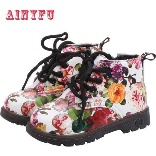 Autumn Pu Leather Waterproof Martin Boots Kids Boots Brand Girls Boys Shoes Rubber Boots Hot Sale Children Boots B249