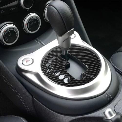 Carbon Fiber Manual Transmission Panel Frame Cover Trim for Nissan 370z 2009+ Interior Decoration Car Accessories Stickers LHD