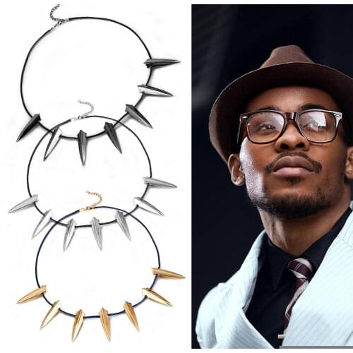 Wolves Fangs Shape Pendant Necklace Chic Alloy Black Panther Cosplay Necklace Special Gifts For Halloween Party For People