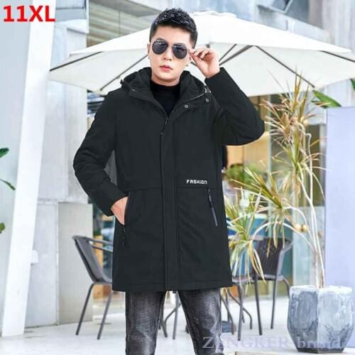 Down jacket mens mid-length winter thickened face jacket middle-aged men take off duck down jacket winter clothing 11XL 12XL