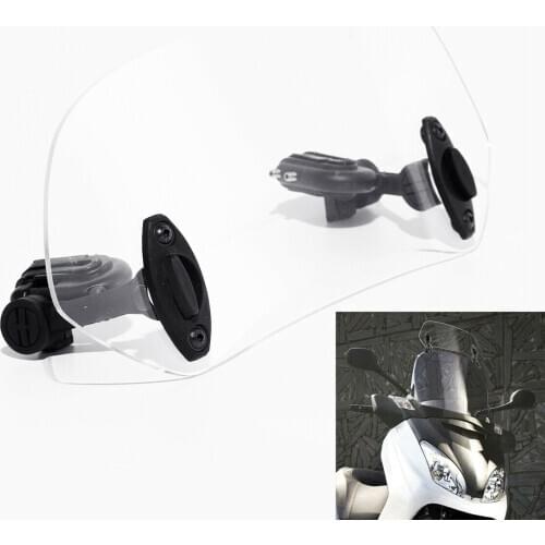 Adjustable Universal Big Windshield Extension Screen W/ Clip Spoiler Wind Deflector clear/smoke