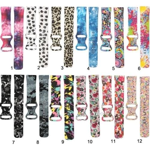 Watch Band for Fitbit Versa 3 Strap Sport Print Rainbow Leopard Silicone Bracelet Wristband for Fitbit Sense Bands Accessories