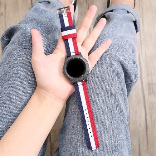 For galaxy watch 3 45mm 41mm nylon band 20mm 22mm for samsung galaxy watch 46mm gear s3 active 2 huawei watch gt 2 2e strap