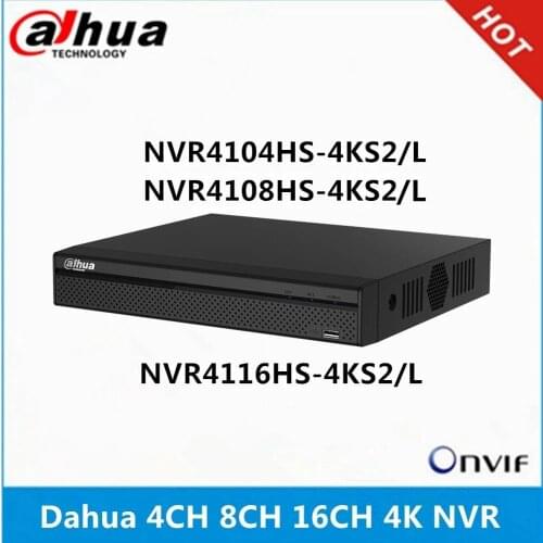 Dahua 4k NVR NVR4104HS-4KS2 4CH & NVR4108HS-4KS2 8CH & NVR4116HS-4KS2 16ch without POE Network Video Recorder