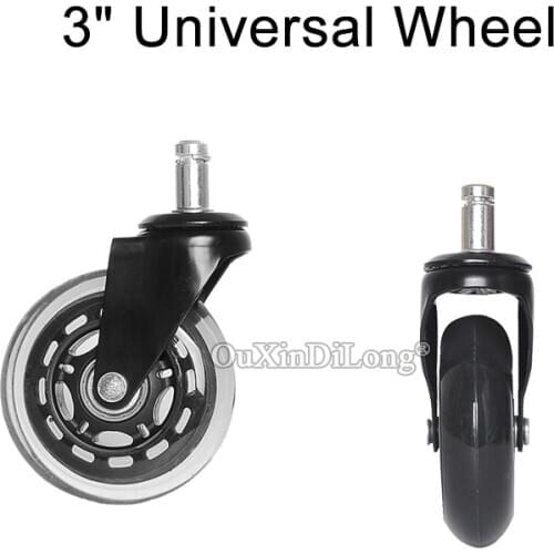 5PCS Replacement 3" Universal Mute Wheel Office Chair Caster 50KG Casters Rubber Soft Safe Roller Furniture Wheel Hardware GF229