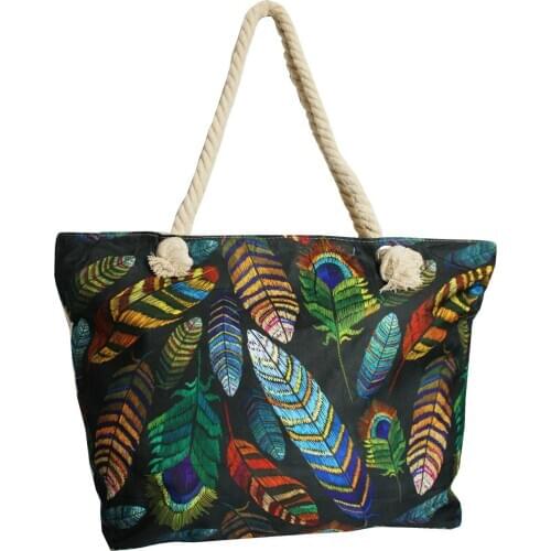 Bag With Feathers Tribal Bohemia Dark Rope Toiletry Bag Beach Shopper Buy Pool 100 Bohemian
