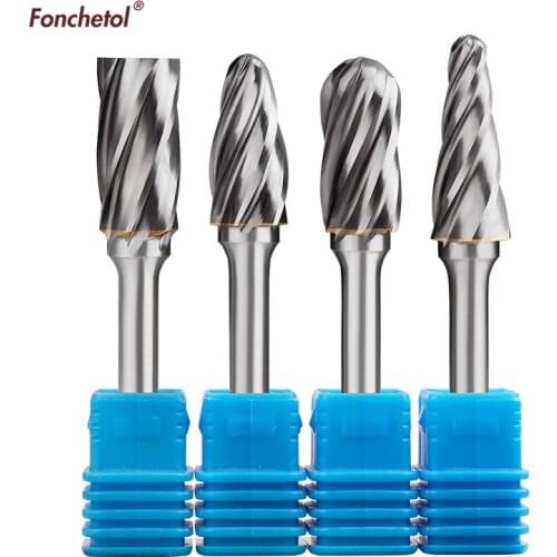 1Pcs,6mm shank diameter solid carbide,Model A C D E F N,Wide tooth Rotary tungsten steel cylindrical grinding tool,metal