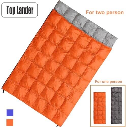 Outdoor Duck Down Sleeping Bag Waterproof Ultralight Spliceable Envelope Winter Autumn Spring Camping Hiking Underquilt Warm