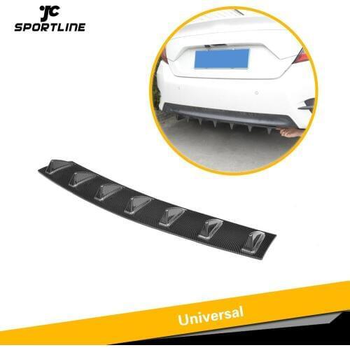 ABS Plastic Universal Rear Bumper Diffuser Black Window Roof Wing Spoiler 7 Fin Shark Style