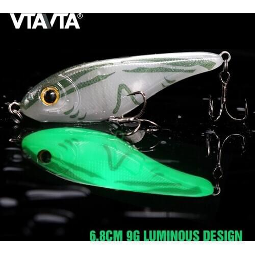VTAVTA 6.8cm 9g Luminous Jerkbait Fishing Lure Vib Sinking Wobblers Pike Artificial Bait Ratlin For Fishing Tackle Crankbait