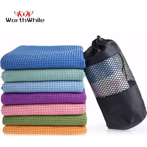 WorthWhile Fitness Gym Yoga Mat Towel Anti Skid Microfiber Cover Blanket Sports Non Slip for Soft Thicken PVC Exercise Equipment