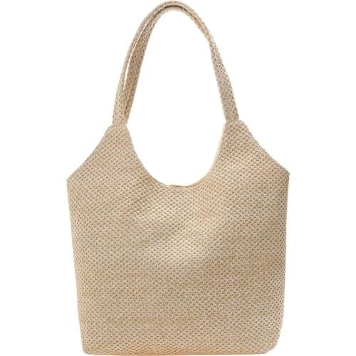 Fashion Rattan Women Shoulder Bags Straw Woven Female Handbags Large Capacity Summer Beach Straw Bags Casual Totes Purses 2021