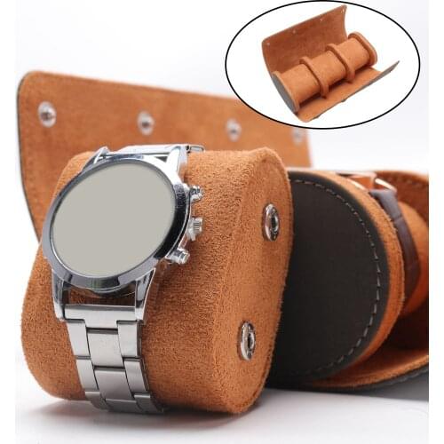 Hard Watch Case Chic Portable PU Leather Roll Box Organizer Storage Pouch Holder Display for 3 Watches, easy to carry with you