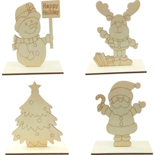 Sign Home Signs Christmas Gifts Centerpieces Table Decoration Rustic Christmas Tree Santa Cluas Snowman for Home Table Decor