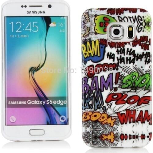 1 Piece Retro Graffiti Silicon Case For Samsunug Galaxy S6 Edge G9250 Phone Case Soft Protective Shell Free