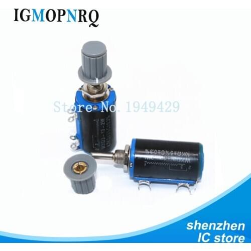 1pcs WXD3-13 2W Potentiometer + 1 Grey knob 100 200 220 1K 2.2K 3.3K 4.7K 5.6K 6.8K 10K 22K 33K 47K 100K Ohm WXD3-13-2W