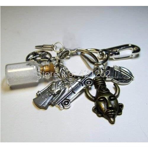 12pcs Supernatural inspired Keychain SHunters style charm Key Chain charm in silver