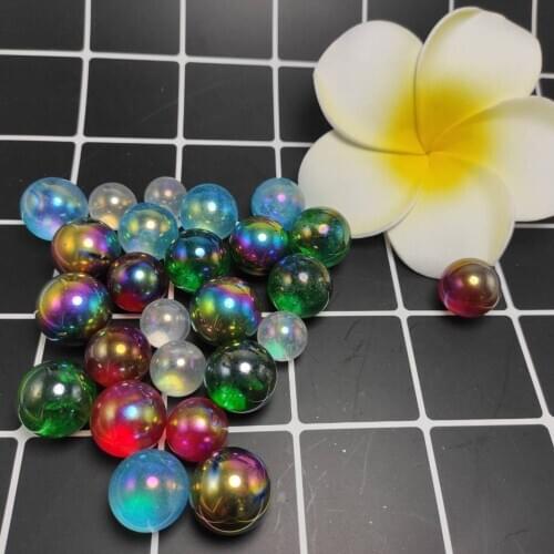 200g Electroplated 5 Colors Titanium Aura White Quartz Crystal Balls Crystal Sphere Ball Decor Natural Quartz Crystals