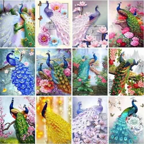 5d Diamond Embroidery Peacock Full Square Drill DIY Diamond Painting Cross Stitch Mosaic Wall Art Picture Home Decor