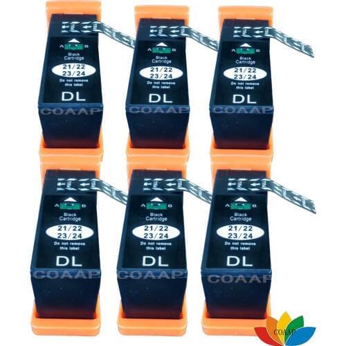 6 Black Dell 21 series Compatible Ink Cartridges For Dell V313 V313W V515W P513W P713W V715W