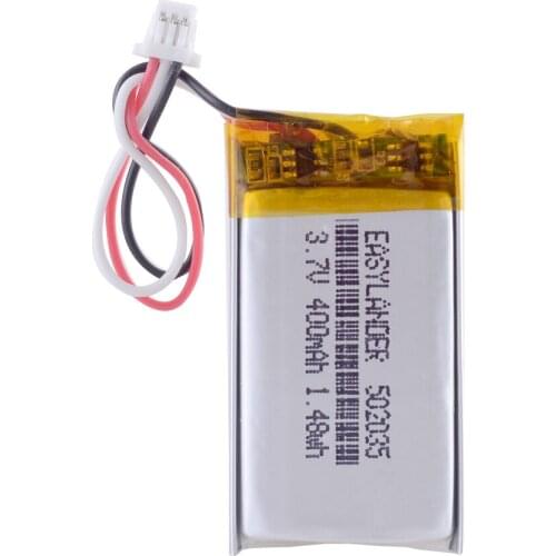 502035 400mah 3.7v 1.0 3pin connector rechargeable li-po polymer lithium battery For DVR car recorder smart dash camera DVR