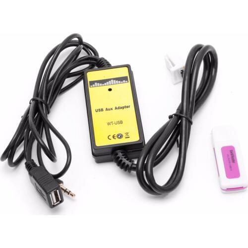 Car Audio CD Adapter Changer MP3 USB Interface AUX SD USB Data Cable 2x6Pin For Toyota Corolla Matrix Audio AUX Cable