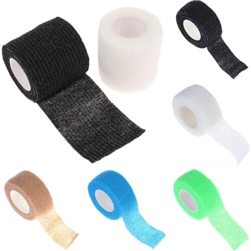 Black White Tattoo Handle Bandage Tape Anti-slip Waterproof Disposable Self-adhesive Grip Cover Wrap Elastic Bandage