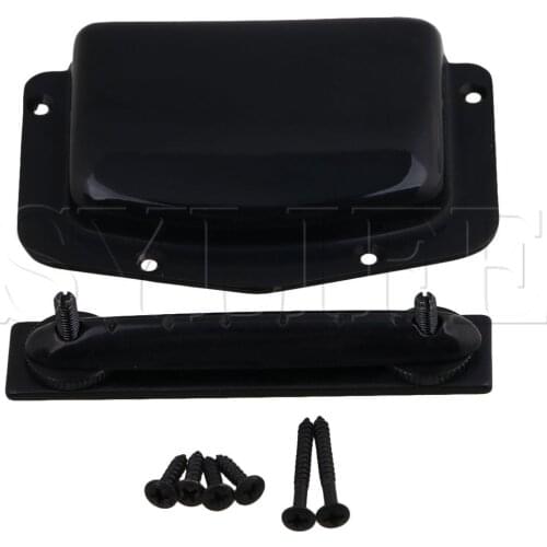 85.7 x 17mm Zinc Alloy Black Adjustable Fixed Electric Guitar Bridge Cover Plate with Cover Plate