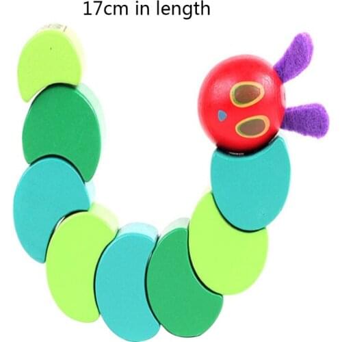 D7WF Childrens Finger Training Wooden Caterpilar Baby Birthday Gifts Brain Toys Caterpillar Shaped Cartoon Wooden Kids Toys