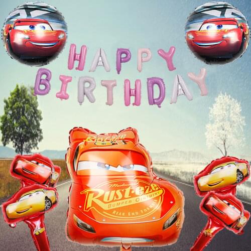 1 set of Disney McQueen car childrens car birthday party birthday decoration latex balloon kid toy 32-inch black number ball