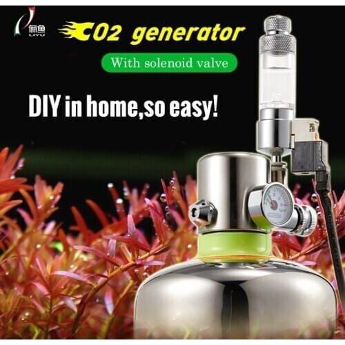 DIY Aquarium CO2 Cylinder reactive generator CO2 dioxide generator 2L with solenoid valve(Prepare raw materials by yourself)