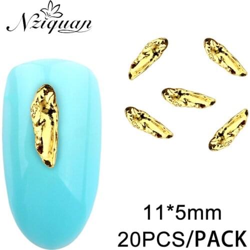 NZIQUAN Long Nail Decoration 20PCS Multicolor Metal Nail Sticker Ladies Summer Simple Nail Decoration DIY Nail Exquisite Jewelry