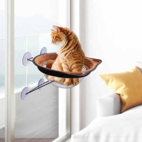 Cat Window Perch Hammock Window Mounted Pet Bed Cooling Breathable Canvas Suction Cups Sunbath Hammock Bed For Cats Dogs House