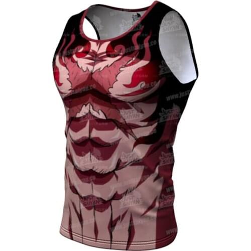 Harajuku Cosplay Anime character Vest 3D Mens Anime T-shirt Comics Compression Tops Tee Fashion quick dry tight sport vest